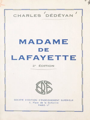 cover image of Madame de Lafayette